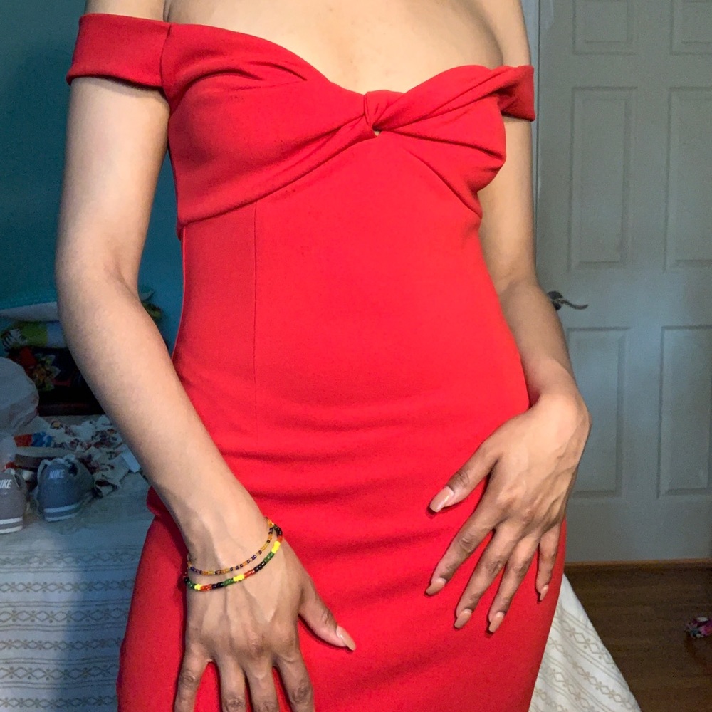 Twist Front Bardot Dress